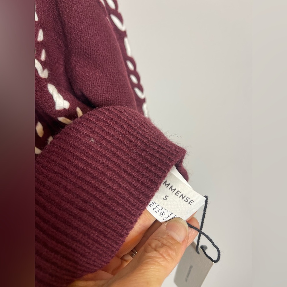 Commense Contrast Binding Cinched Sweater New NWT - image 4